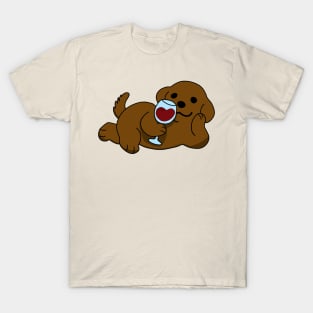 Love, wine and puppy! T-Shirt